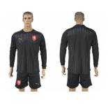 Czech Blank Black Long Sleeves Goalkeeper Soccer Country Jersey