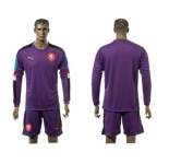 Czech Blank Purple Goalkeeper Long Sleeves Soccer Country Jersey