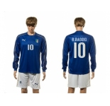 Italy #10 R.Baggio Blue Home Long Sleeves Soccer Country Jersey