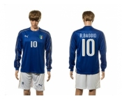 Italy #10 R.Baggio Blue Home Long Sleeves Soccer Country Jersey