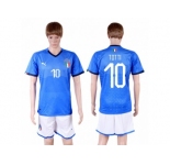 Italy #10 Totti Home Soccer Country Jersey