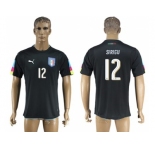 Italy #12 Sirigu Black Goalkeeper Soccer Country Jersey