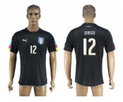 Italy #12 Sirigu Black Goalkeeper Soccer Country Jersey