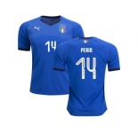 Italy #14 Perin Home Soccer Country Jersey