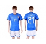 Italy #21 Pirlo Home Soccer Country Jersey