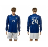 Italy #24 Florenzi Blue Home Long Sleeves Soccer Country Jersey1