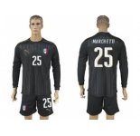 Italy #25 Marchetti Black Long Sleeves Goalkeeper Soccer Country Jersey
