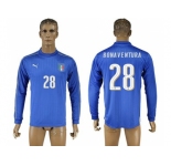 Italy #28 Bonaventura Blue Home Long Sleeves Soccer Country Jersey