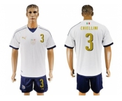 Italy #3 Chiellini Away Soccer Country Jersey