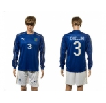 Italy #3 Chiellini Blue Home Long Sleeves Soccer Country Jersey1