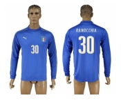 Italy #30 Ranocchia Blue Home Long Sleeves Soccer Country Jersey
