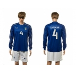 Italy #4 Darmain Blue Home Long Sleeves Soccer Country Jersey1
