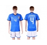 Italy #4 Darmian Home Soccer Country Jersey
