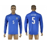Italy #5 Astori Blue Home Long Sleeves Soccer Country Jersey