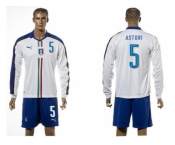 Italy #5 Astori White Away Long Sleeves Soccer Country Jersey