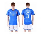 Italy #5 Rugani Home Soccer Country Jersey