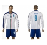 Italy #9 Baggio White Away Long Sleeves Soccer Country Jersey