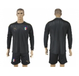 Italy Blank Black Long Sleeves Goalkeeper Soccer Country Jersey