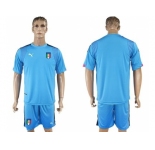 Italy Blank Blue Goalkeeper Soccer Country Jersey