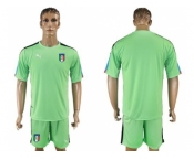 Italy Blank Green Goalkeeper Soccer Country Jersey