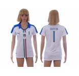 Women's Italy #1 Buffon Away Soccer Country Jersey