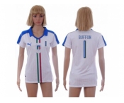 Women's Italy #1 Buffon Away Soccer Country Jersey