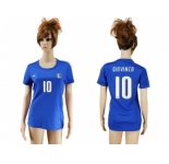 Women's Italy #10 Giovinco Home Soccer Country Jersey
