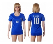 Women's Italy #10 R.Baggio Home Soccer Country Jersey