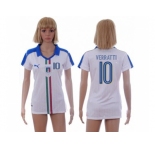Women's Italy #10 Verratti Away Soccer Country Jersey