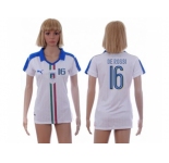 Women's Italy #16 De Rossi Away Soccer Country Jersey