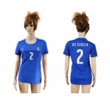 Women's Italy #2 De Sciglio Home Soccer Country Jersey