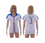 Women's Italy #3 Chiellini Away Soccer Country Jersey