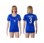 Women's Italy #3 Maldini Home Soccer Country Jersey