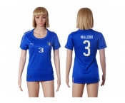 Women's Italy #3 Maldini Home Soccer Country Jersey