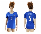 Women's Italy #5 Astori Home Soccer Country Jersey
