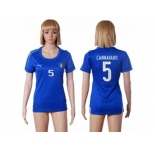 Women's Italy #5 Cannavaro Home Soccer Country Jersey