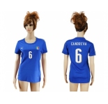 Women's Italy #6 Candreva Home Soccer Country Jersey