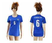 Women's Italy #6 Candreva Home Soccer Country Jersey