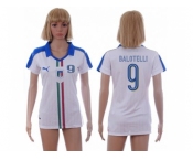 Women's Italy #9 Balotelli Away Soccer Country Jersey