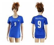 Women's Italy #9 Balotelli Home Soccer Country Jersey