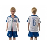 Italy #6 Baresi White Away Kid Soccer Country Jersey