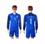 France #1 LLORIS Home Long Sleeves Soccer Country Jersey