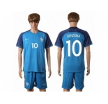 France #10 Benzema Home Soccer Country Jersey