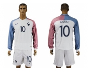 France #10 Gignac Away Long Sleeves Soccer Country Jersey
