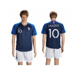 France #10 Lacazzete Home Soccer Country Jersey