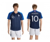 France #10 Lacazzete Home Soccer Country Jersey