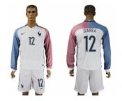 France #12 Diarra Away Long Sleeves Soccer Country Jersey
