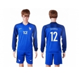 France #12 Diarra Home Long Sleeves Soccer Country Jersey