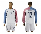 France #12 Henry Away Long Sleeves Soccer Country Jersey