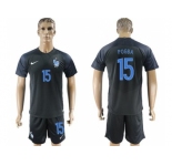 France #15 Pogba Away Soccer Country Jersey